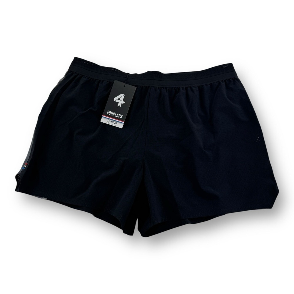 Fourlaps Distance 4‎ Polyester Spandex Lined Shorts Black Charcoal Men's XL NWT